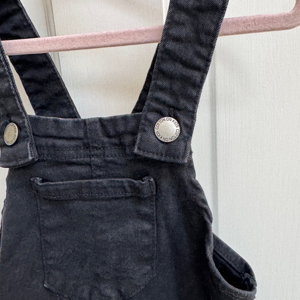 Cotton On Kids 2T Girls Black Overalls Classic with Ripped Design - Picture 2 of 5